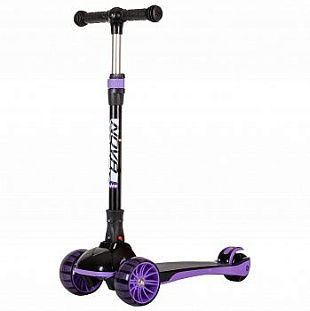 Самокат-кикборд Novatrack  широкие свет.колеса, красн. кнопка сбоку