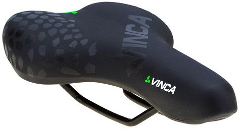 Седло Vinca Sport VS 111 280*160 мм черное, листики.