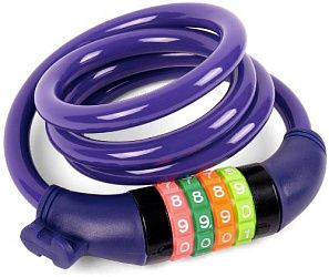 Замок Vinca Sport VS 101.427 кодовый 10*1000 мм, фиолетовый.