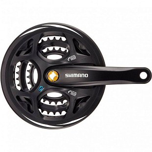 Система Shimano Altus, M311, 175мм, Кв, 48/38/28T, защ, черн