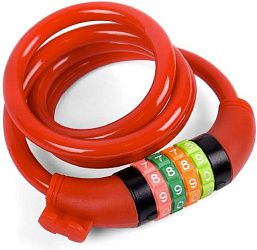 Замок Vinca Sport VS 101.427 кодовый 10*1000 мм, красный.