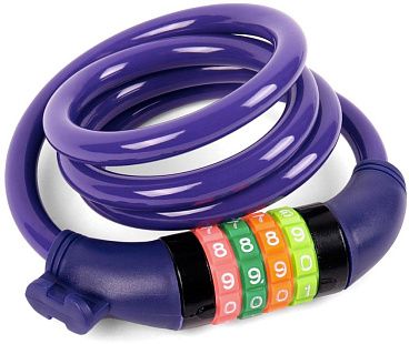 Замок Vinca Sport VS 101.427 кодовый 10*1000 мм, фиолетовый.