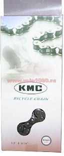 Цепь BMX, мото 1/2x3/16", 100зв, серая, инд уп.