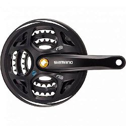 Система Shimano Altus, M311, 175мм, Кв, 48/38/28T, защ, черн