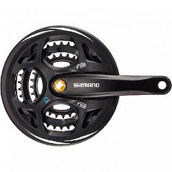 Система Shimano Altus, M311, 175мм, Кв, 48/38/28T, защ, черн